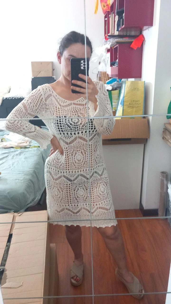 Robe courte en dentelle H&M M | Vestido rendado – photo 5